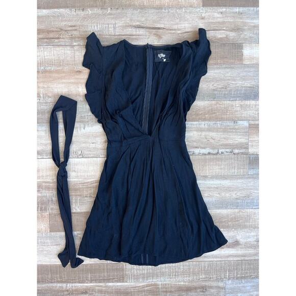 Reformation Tunisia Black Ruffle Dress Size 4 - Picture 2 of 5